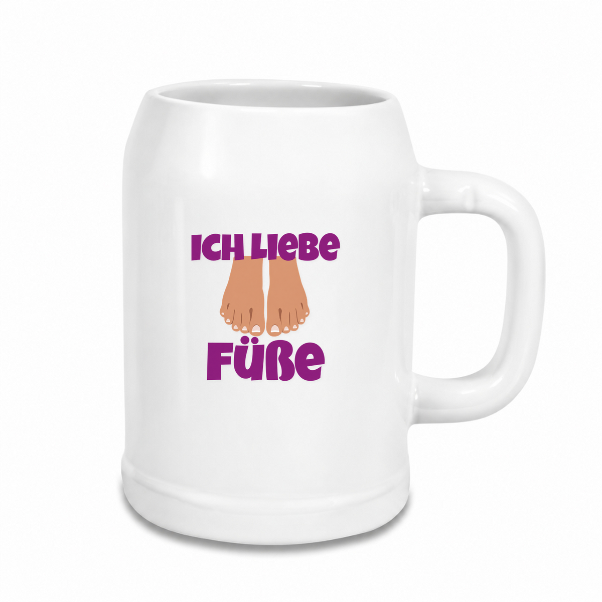 Ich-liebe-Füße - Bierkrug - weiß