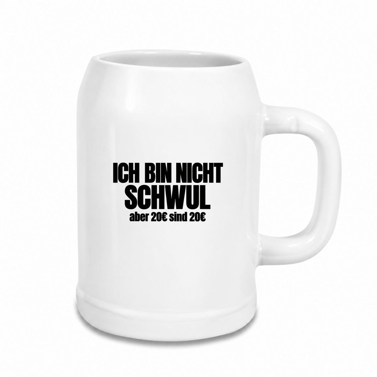 Ich bin schwul - Bierkrug - weiß