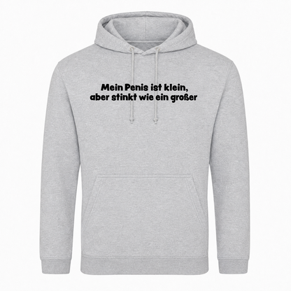 Unisex Hoodie Mein Penis ist klein -  Heather Grey