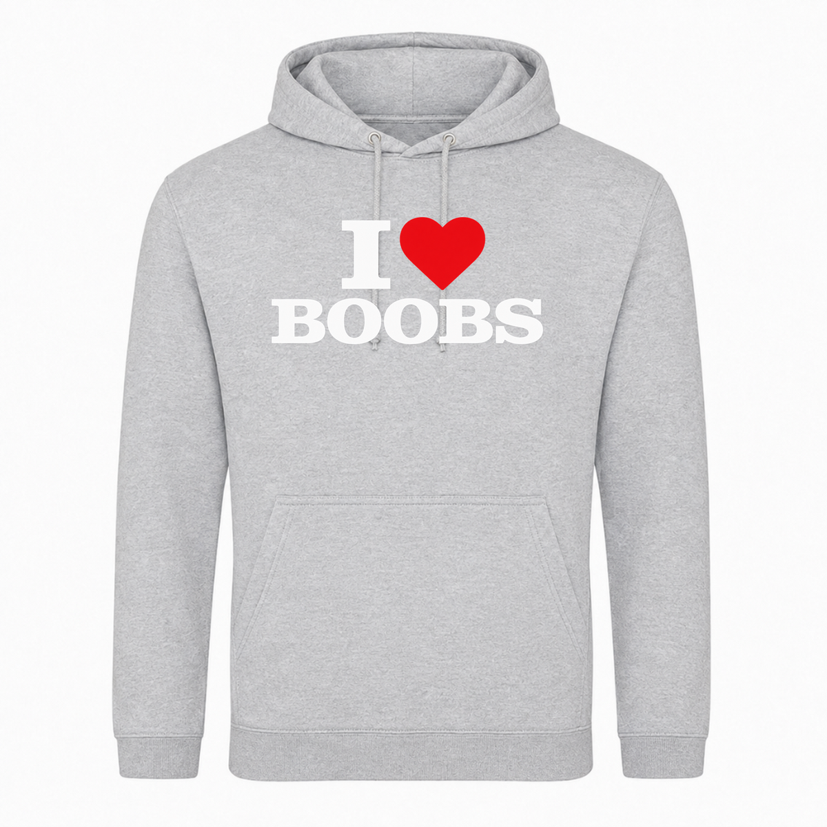 I ♥️ Boobs Unisex Hoodie -  Heather Grey