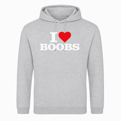 I ♥️ Boobs Unisex Hoodie -  Heather Grey