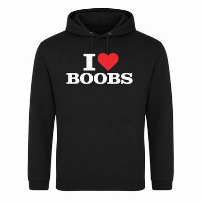 I ♥️ Boobs Unisex Hoodie - Schwarz