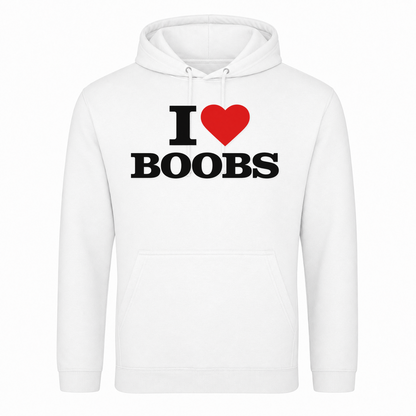 I ♥️ Boobs Unisex Hoodie - Weiß