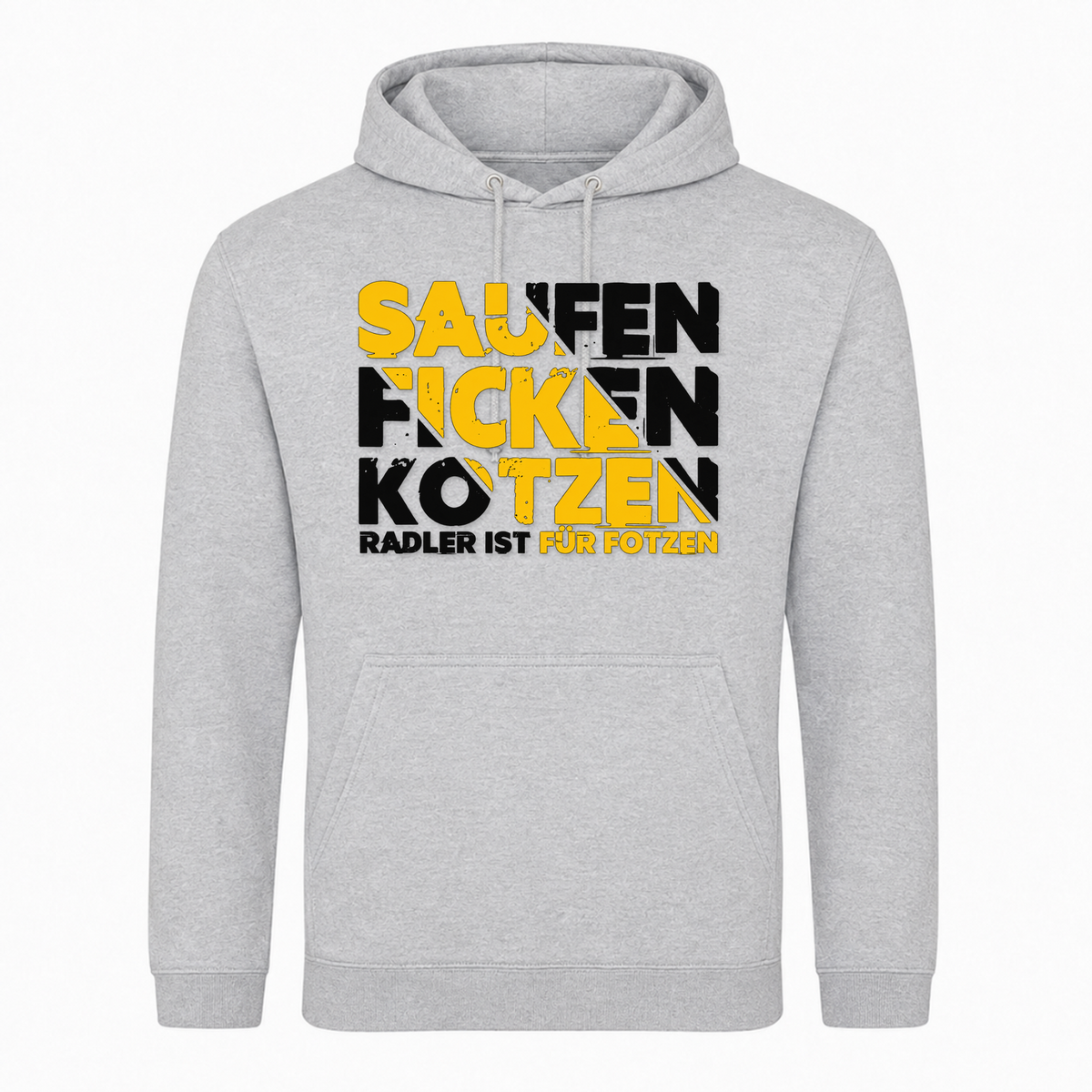 Unisex Hoodie Saufen Ficken Kotzen -  Heather Grey