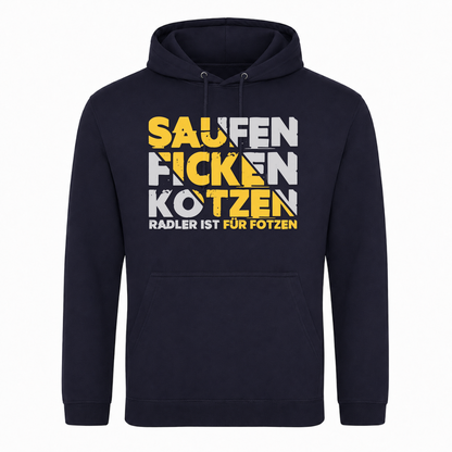 Unisex Hoodie Saufen Ficken Kotzen - French Navy
