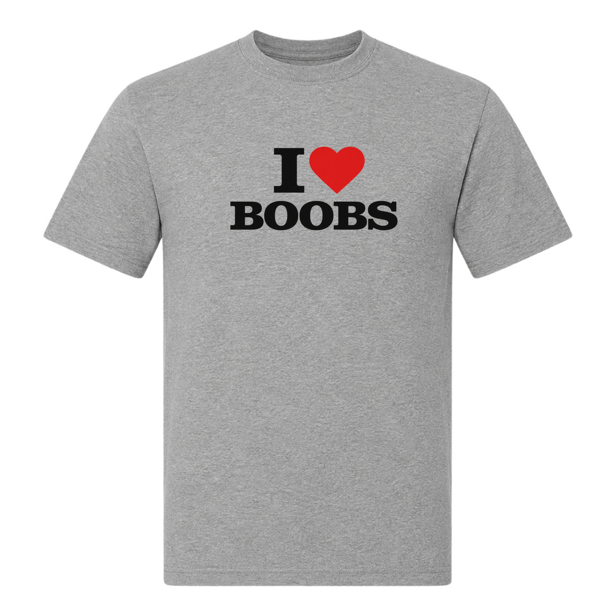 I ♥️ Boobs Unisex T-Shirt - Grey Melange