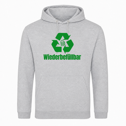 Unisex Hoodie Wiederbefüllbar -  Heather Grey