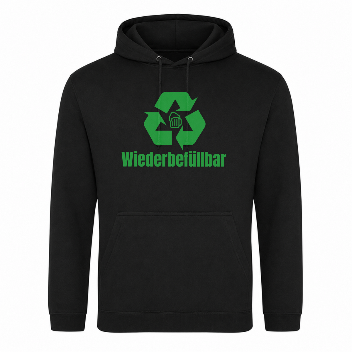 Unisex Hoodie Wiederbefüllbar - Schwarz