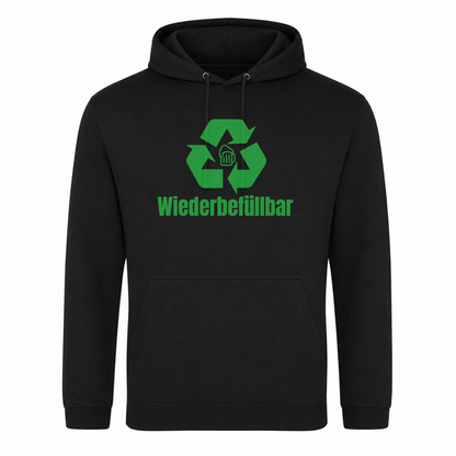 Unisex Hoodie Wiederbefüllbar - Schwarz