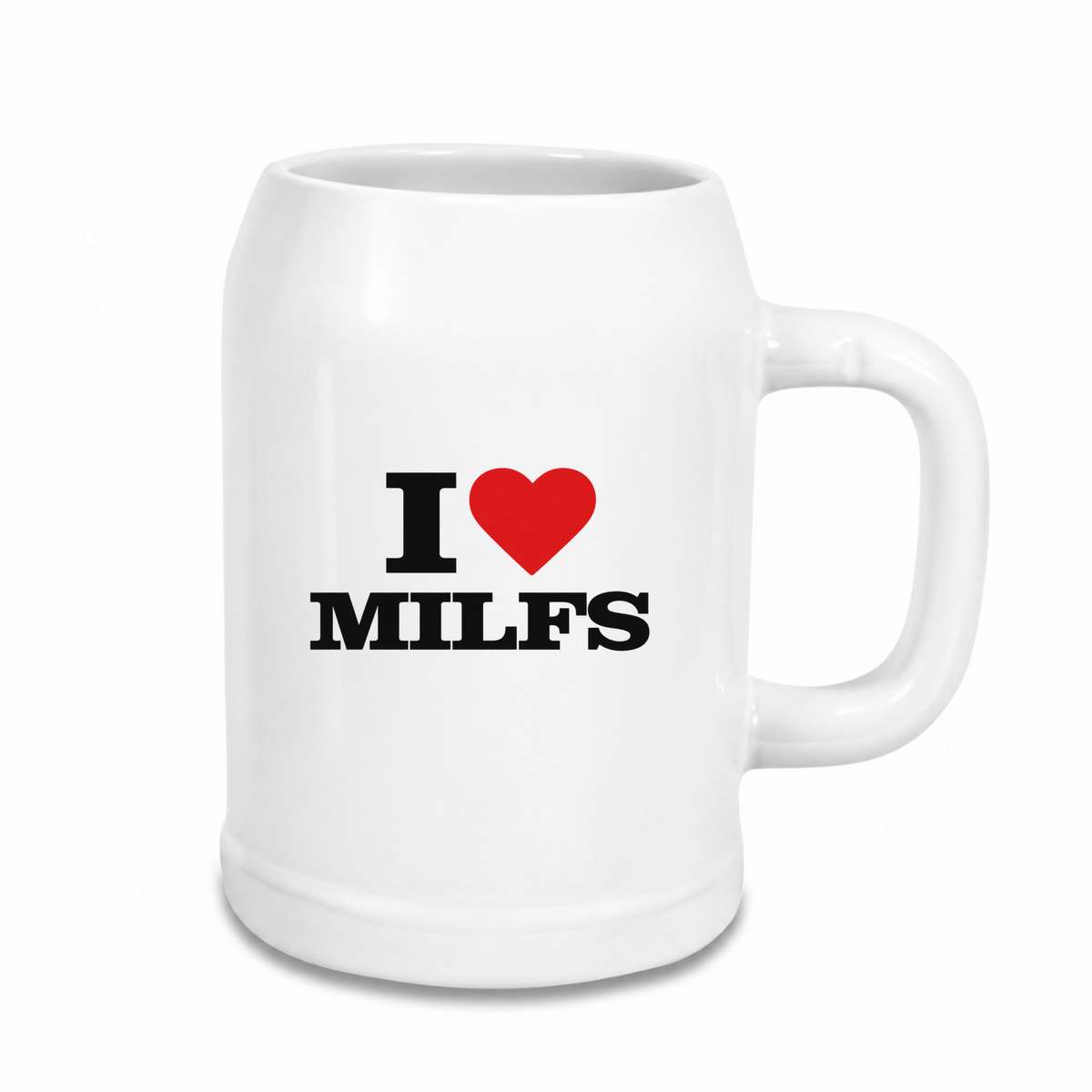 I ♥️ Milfs - Bierkrug - weiß