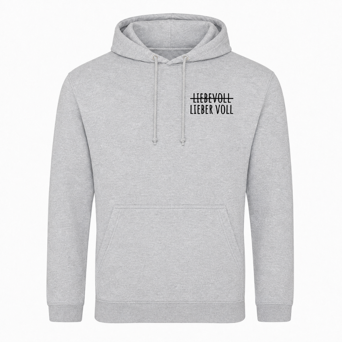 Unisex Hoodie Lieber Voll -  Heather Grey