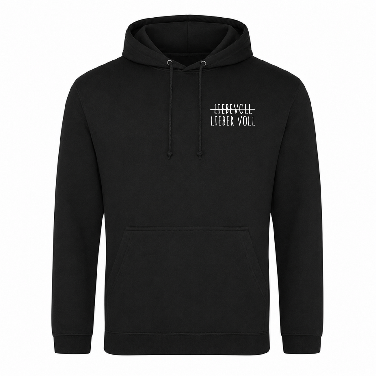 Unisex Hoodie Lieber Voll - Schwarz