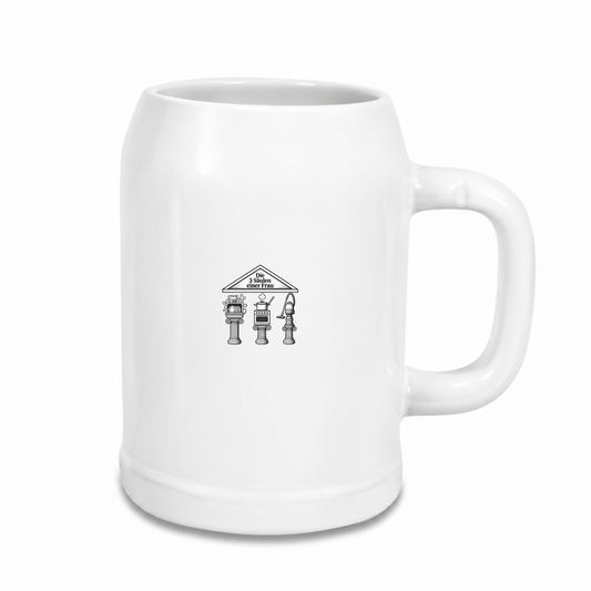 Die-3-Säulen-einer-Frau - Bierkrug - weiß