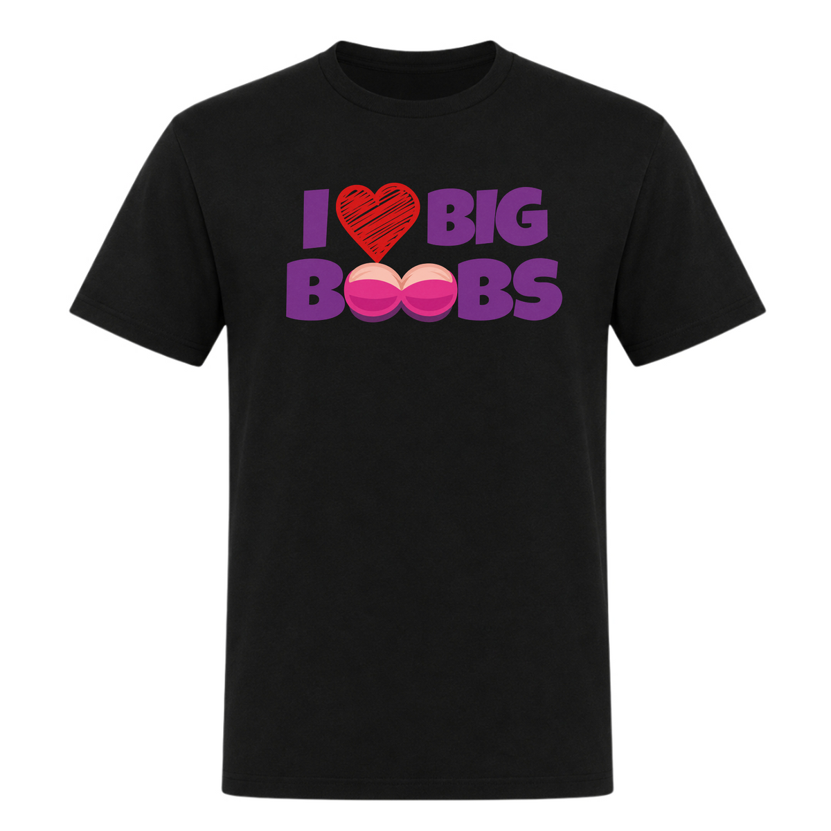 Unisex T-Shirt Big Boobs - Deep Black