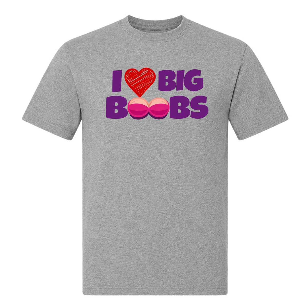 Unisex T-Shirt Big Boobs - Grey Melange