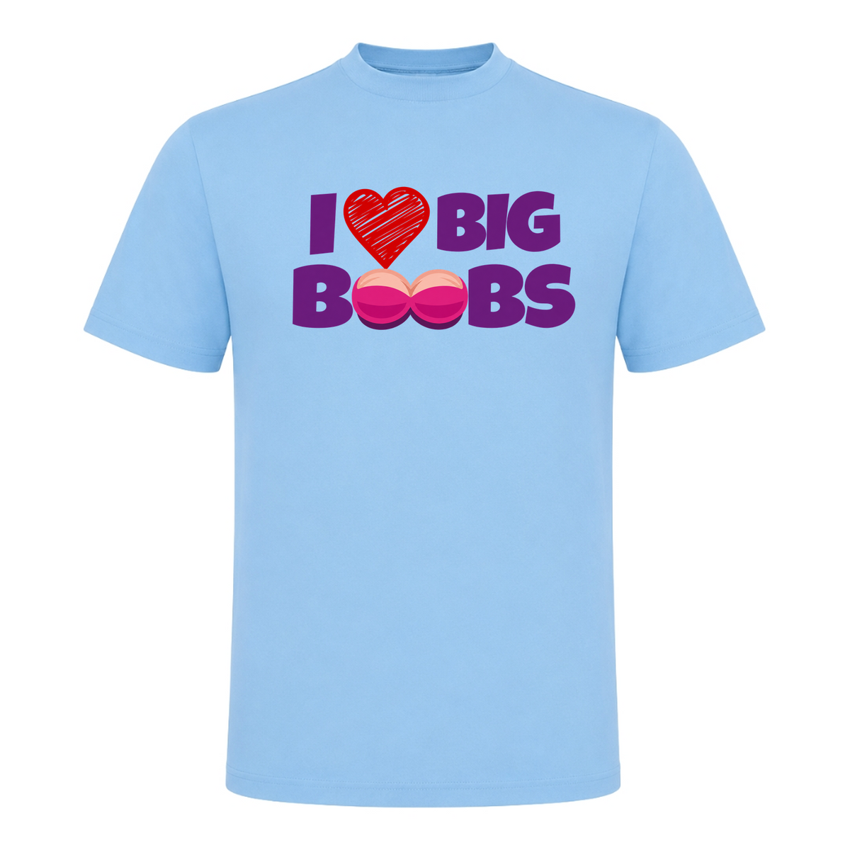 Unisex T-Shirt Big Boobs - Sky Blue