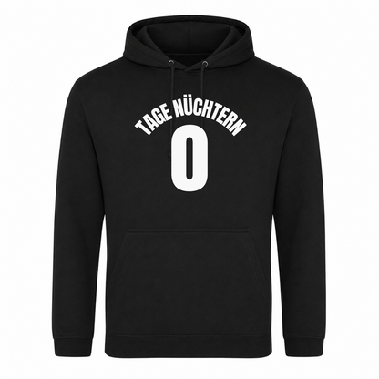 Unisex Hoodie Tage Nüchtern - Schwarz