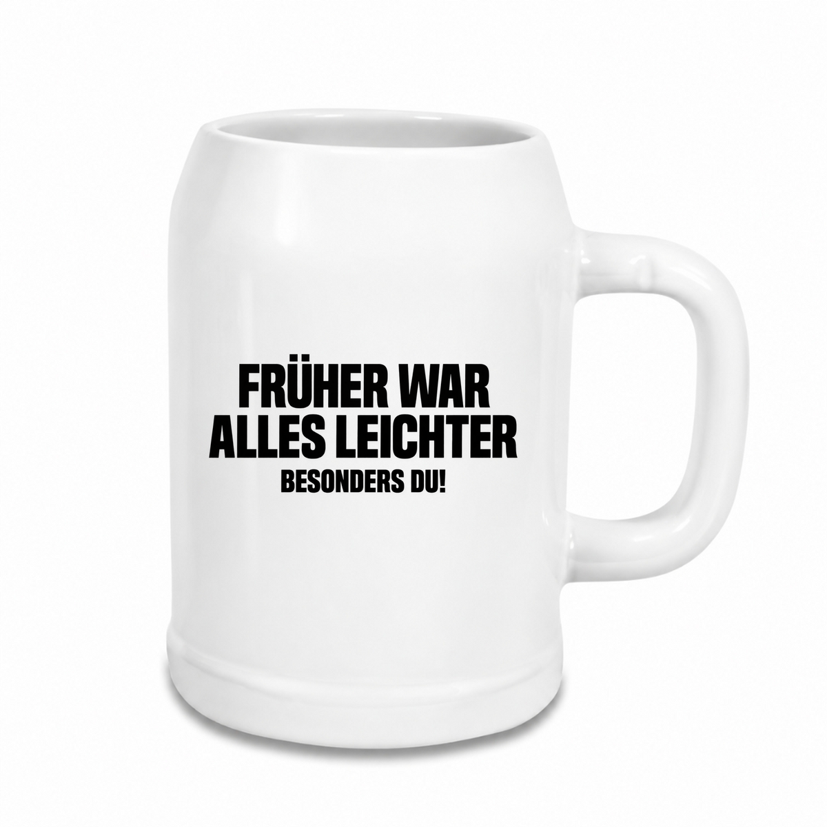 Früher-war-alles-leichter - Bierkrug - weiß