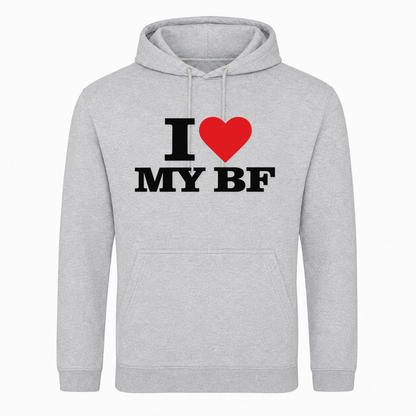 I ♥️  MY BF Unisex Hoodie -  Heather Grey