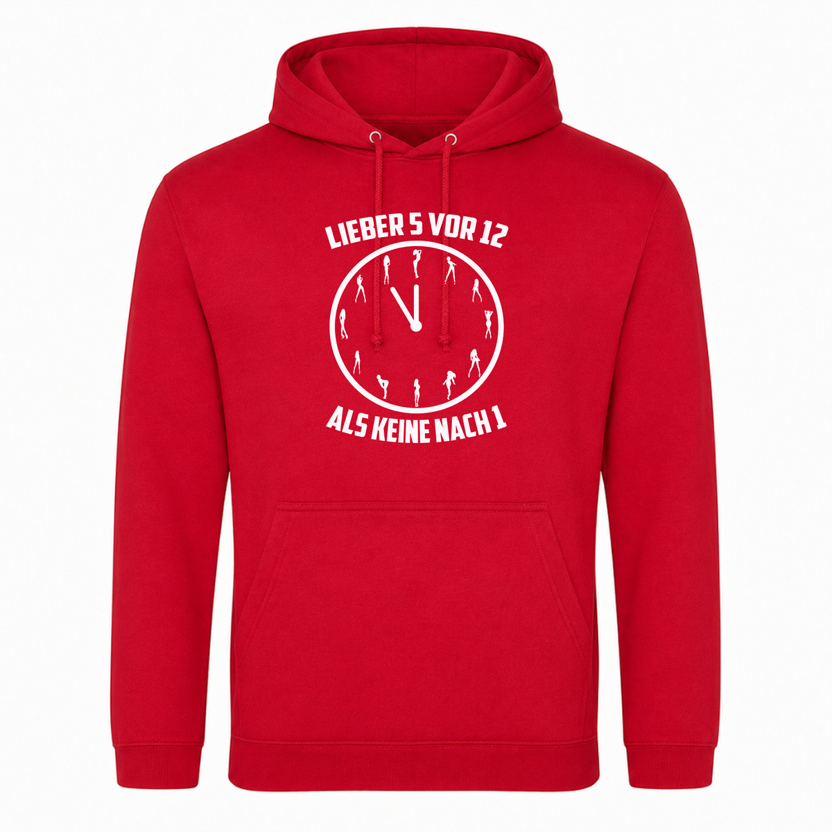 Unisex Hoodie Lieber 5 vor 12 - rot