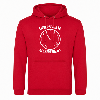 Unisex Hoodie Lieber 5 vor 12 - rot