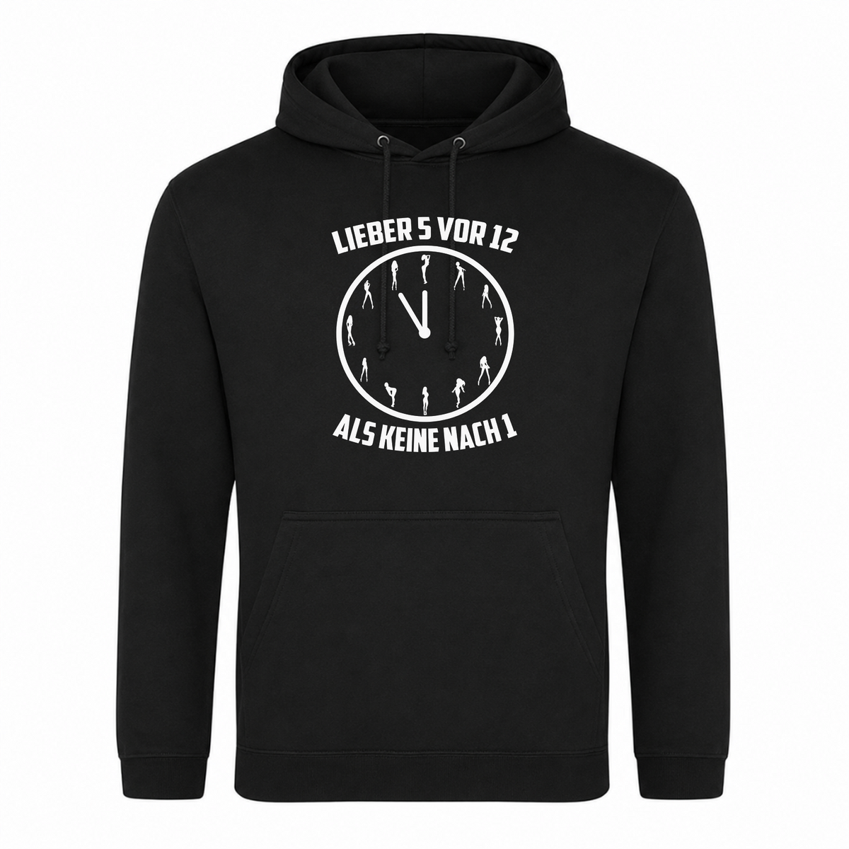 Unisex Hoodie Lieber 5 vor 12 - Schwarz