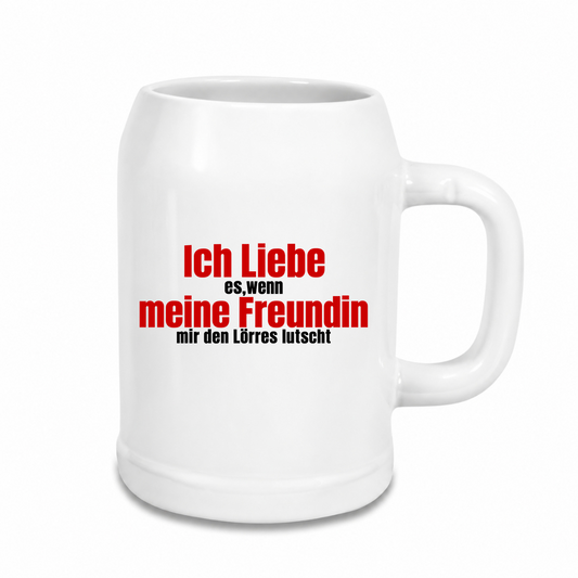Ich-liebe-meine-Freundin - Bierkrug - weiß