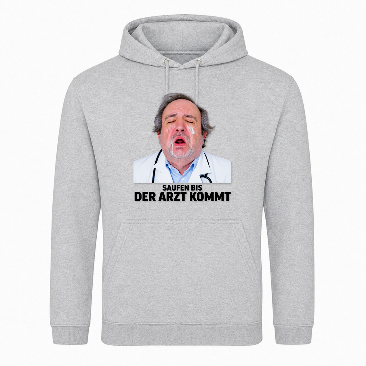 Unisex Hoodie Saufen bis der Arzt kommt -  Heather Grey