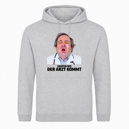 Unisex Hoodie Saufen bis der Arzt kommt -  Heather Grey