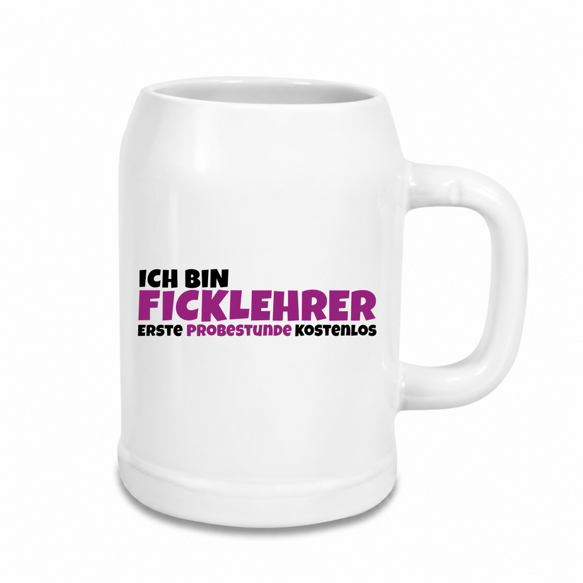 Ficklehrer - Bierkrug - weiß