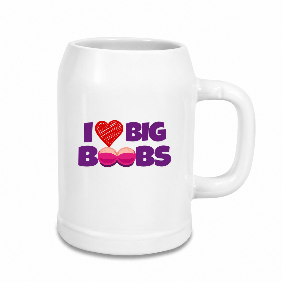 Big-Boobs- Bierkrug - weiß