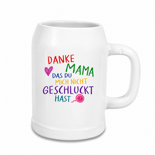 Danke-Mama - Bierkrug - weiß