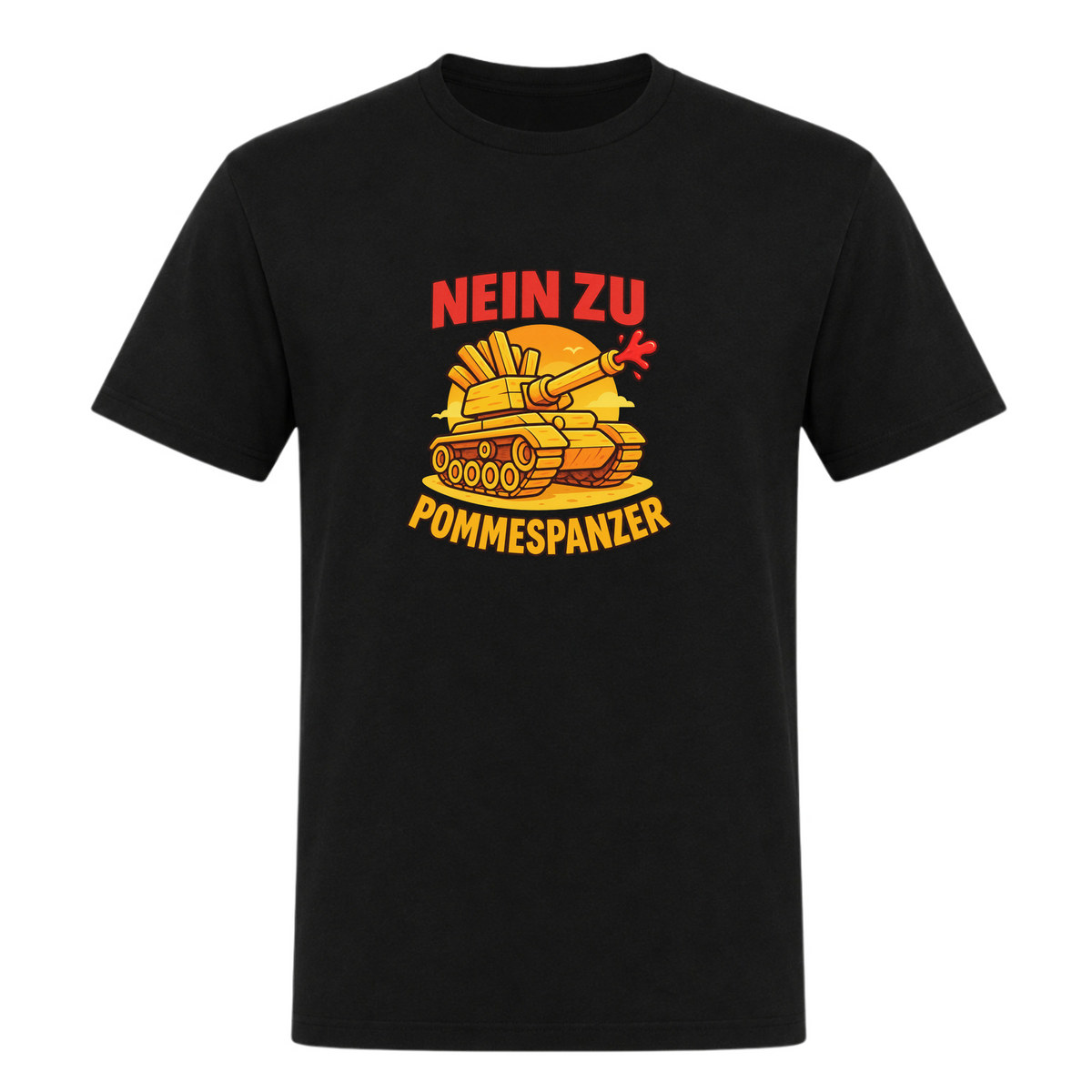 Unisex T-Shirt Nein zu Pommespanzer - Deep Black