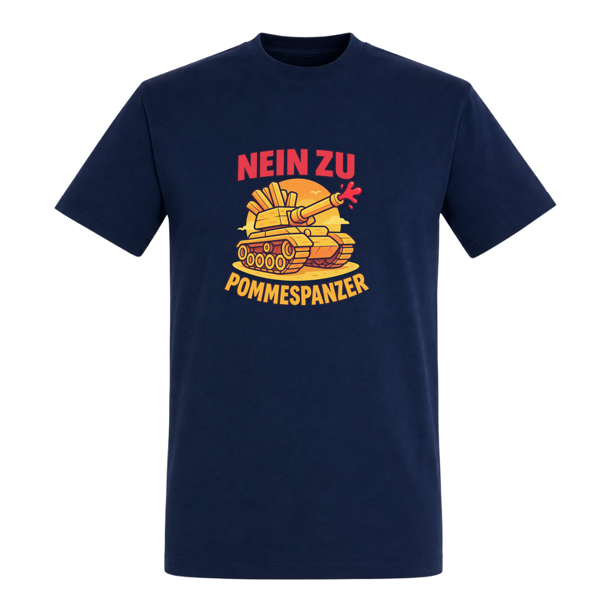 Unisex T-Shirt Nein zu Pommespanzer - French Navy