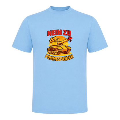 Unisex T-Shirt Nein zu Pommespanzer - Sky Blue