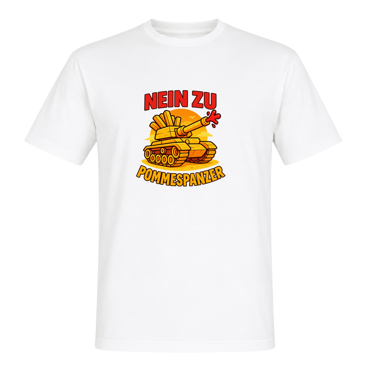 Unisex T-Shirt Nein zu Pommespanzer - White