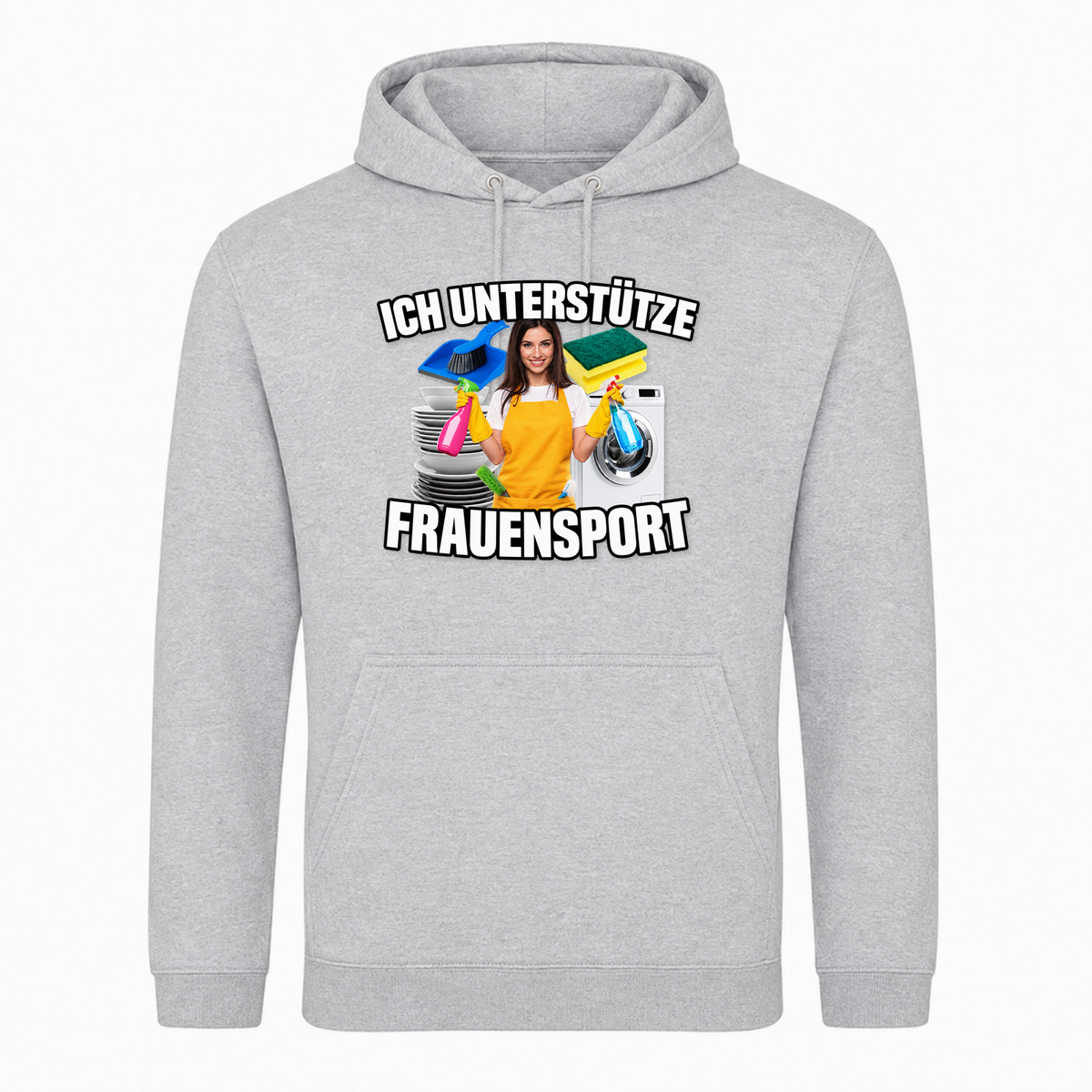 Unisex Hoodie Ich unterstütze Frauensport -  Heather Grey