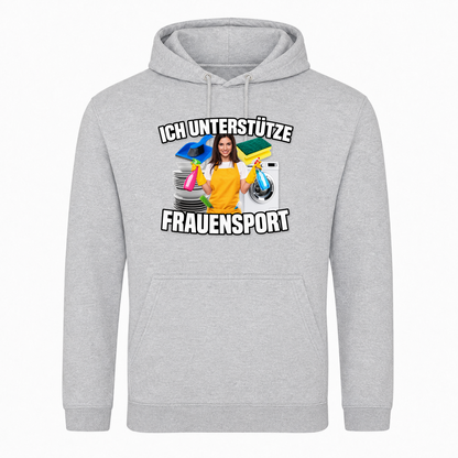 Unisex Hoodie Ich unterstütze Frauensport -  Heather Grey