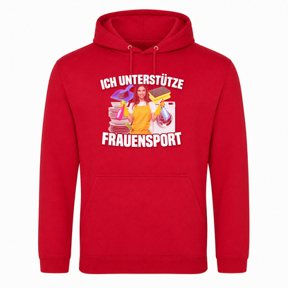 Unisex Hoodie Ich unterstütze Frauensport - rot