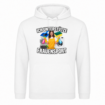 Unisex Hoodie Ich unterstütze Frauensport - Weiß