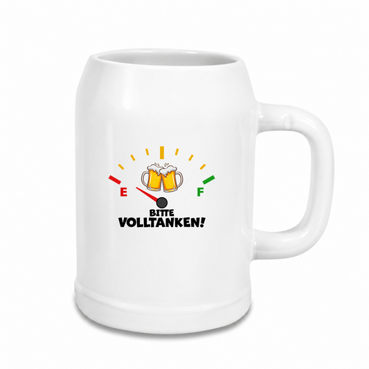Bitte Volltanken! - Bierkrug - weiß
