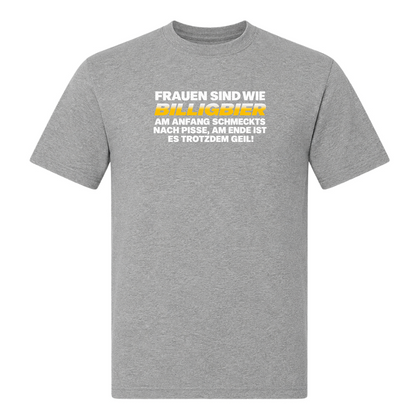 Unisex T-Shirt Frauen sind wie Billigbier - Grey Melange