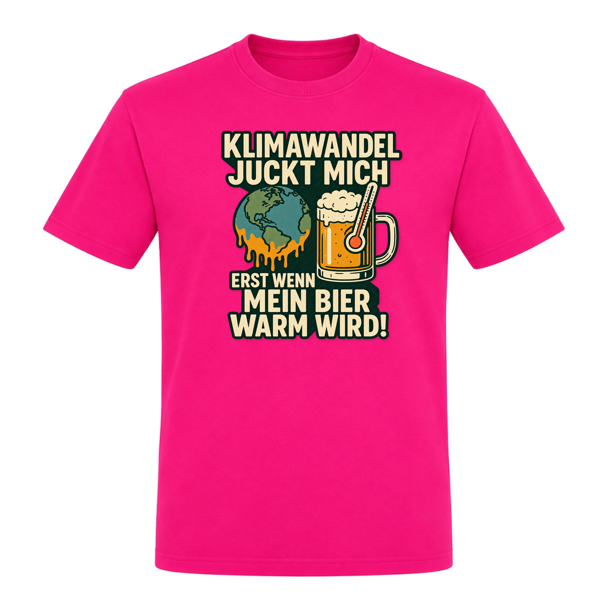 Unisex T-Shirt Klimawandel - Fuchsia