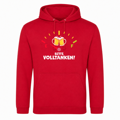 Unisex Hoodie Bitte Volltanken! - rot
