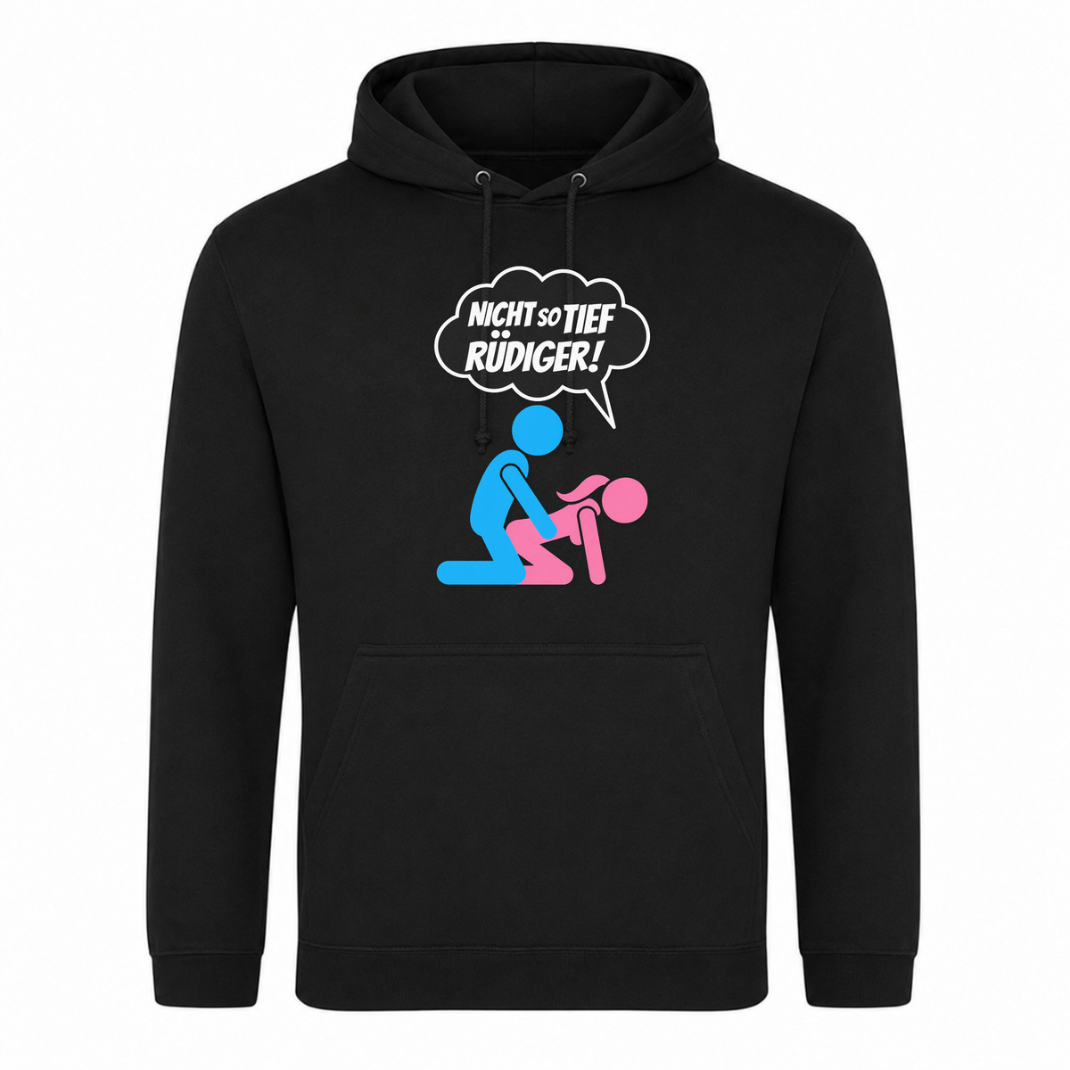 Unisex Hoodie Nicht so tief Rüdiger! - Schwarz