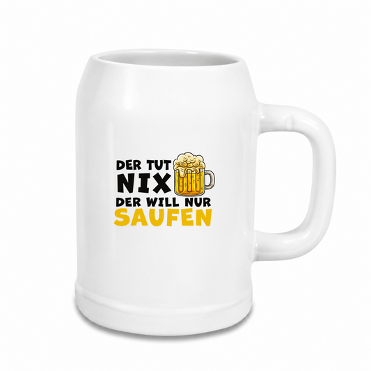 Der-tut-nix- Bierkrug - weiß