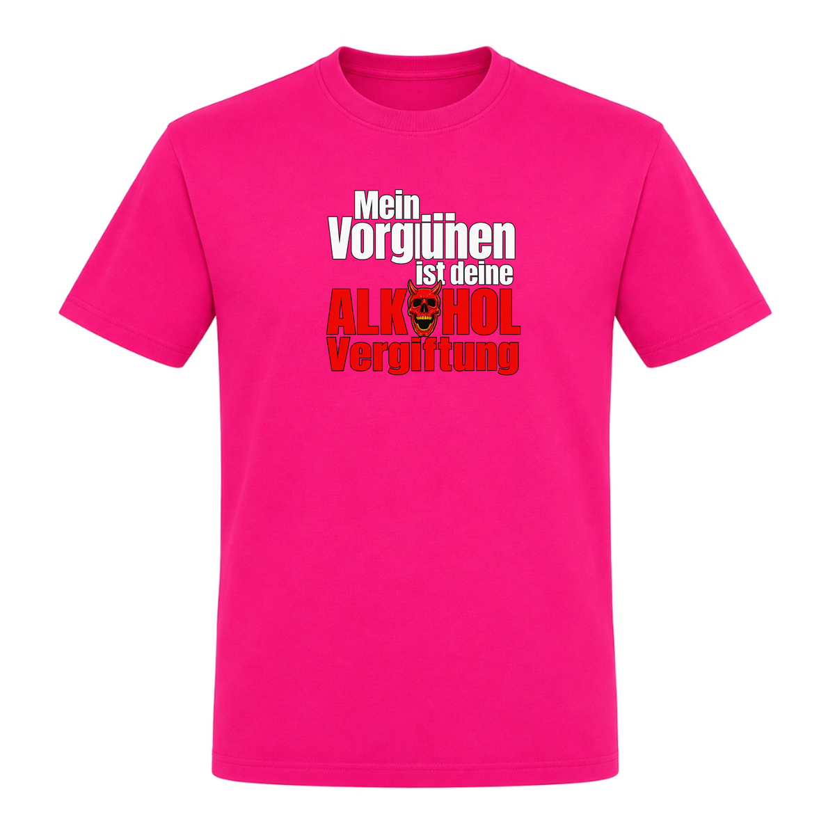 Unisex T-Shirt Alkoholvergiftung - Fuchsia