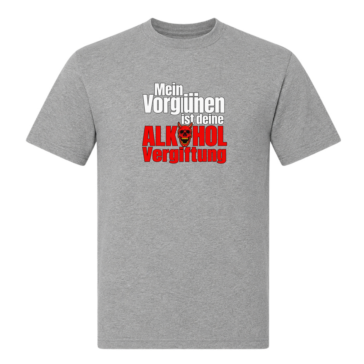Unisex T-Shirt Alkoholvergiftung - Grey Melange