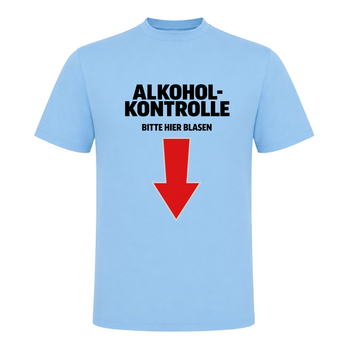 Unisex T-Shirt Alkoholkontrolle - Sky Blue