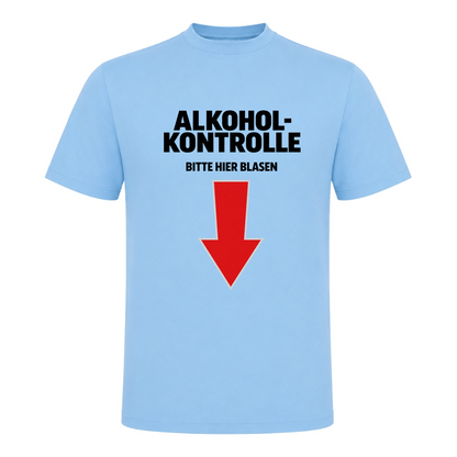 Unisex T-Shirt Alkoholkontrolle - Sky Blue